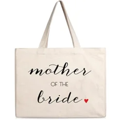 Prazoli Mother Of The Bride Tote Bag - Mother Of The Bride Gifts , Bridal & Bachelorette Gifts For Bride Mother , Mother Gifts For Wedding Day Bag , Reusable Bags Wedding , Mrs Bag & Bride Beach Bag