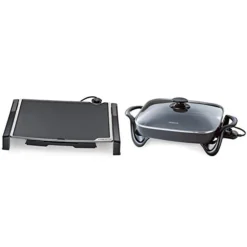 Presto 07073 Electric Tilt-N-fold Griddle, 19", Black & 06852 16-Inch Electric Skillet With Glass Cover