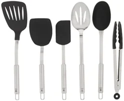 Zwilling HENCKELS Cooking Tools 6-PC Kitchen Gadgets Sets With Spatula, Tongs, Cooking Spoon, 18/10 STAINLESS STEEL