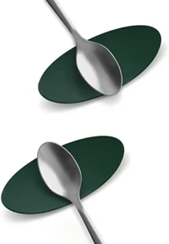 Carrotez Small Silicone Coffee Spoon Rest 2 Pcs (0.2" X 1.6" X 3.74"), Spoon Holder Flexible Almond-Shaped For Next To Coffee Maker - Kitchen Utensil Rest, Deep Grey -Kitchen Island Sale 31QWK3aIyDL. AC