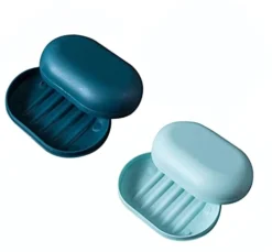 2-Pack Soap Dish Shower Soap Box Travel Soap Case With Lid Plastic Soap Box Container Holder Leakproof Soap For Shower Bathroom Shower Travel Camp Storage School Gym