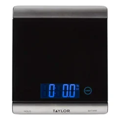 Taylor 3851 High-Capacity Digital Kitchen Scale, 33 Lb, Black