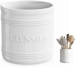 Utensil Holder For Countertop Porcelain Utensil Caddy Farmhouse Decor Kitchen Utensil Crock Large Size For Kitchen Storage, White -Kitchen Island Sale 31RxFLt8TCL. AC