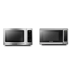 Black & Decker EM036AB14 Digital Microwave Oven With Turntable Push-Button Door, Child Safety Lock, Stainless Steel, 1.4 Cu.ft & EM720CB7 Digital Microwave Oven With Turntable Push-Button Door,0.7 Cu.ft