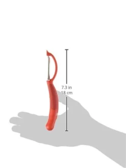 Kuhn Rikon Serrated Piranha “Swivel” Peeler 7.25” Red