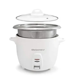 RC-2010 Electric Rice Cooker With Stainless Steel Inner Pot Makes Soups, Stews, Grains, Cereals, Keep Warm Feature, 10 Cups Cooked, White