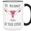 OBGYN Mug - Customized Obstetrician Thank You Gift - Personalized Doctor Cup - Gynecologist Dr Custom Name - Baby Doctor Appreciation Gifts - Match Day - At Your Cervix (15oz, Black Handle/rim)