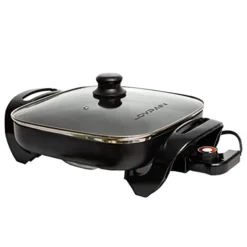 Onstick Electric Skillet 12 Inch Electric Fryer With 2 Layers Of Non-Stick Coating， Adjustable Temperature Control, Heat-Resistant Handle.
