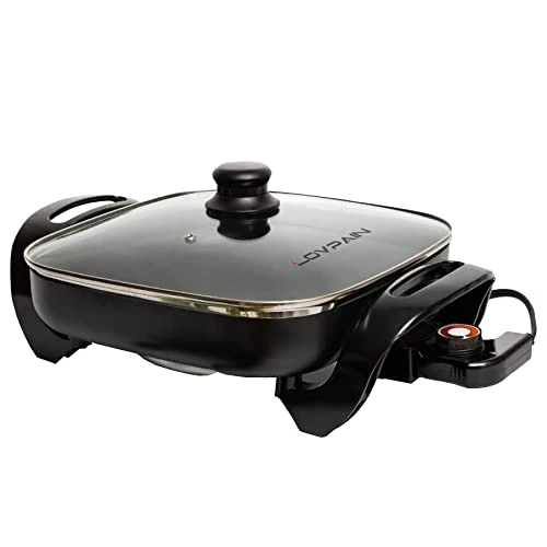 Onstick Electric Skillet 12 Inch Electric Fryer With 2 Layers Of Non-Stick Coating, Adjustable Temperature Control, Heat-Resistant Handle. 1 Onstick Electric Skillet 12 Inch Electric Fryer With 2 Layers Of Non-Stick Coating, Adjustable Temperature Control, Heat-Resistant Handle.