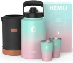 EMLI One Gallon Water Bottle Insulated, 128 Oz Insulated Stainless Steel Water Bottle, One Gallon Jug, Double-Walled Vacuum-Sealed Insulated Beer Growler, With Carrying Case -Kitchen Island Sale 31Vjvoi3F L. AC