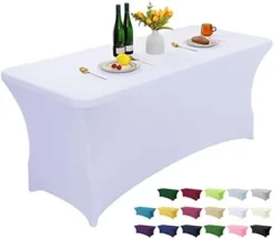 Black 6FT Stretch Spandex Table Cover Washable And Wrinkle Resistant Kitchen Spandex Tablecloth Fitted Rectangular Table For Party,Banquet,Weddings,Cocktail And Festival -Kitchen Island Sale 31VmOPBbqoL. AC