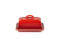 Le Creuset Stoneware European Butter Dish, Cerise