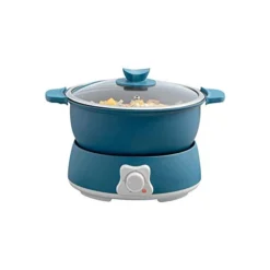 Large-capacity Electric Hot Pot Aluminum Detachable Electric Hot Pot Household Party Electric Skillet Smokeless Less Oil Non-stick Pan Easy Fo Clean Suitable For Hot Pot Frying (Blue)