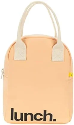 Zipper Lunch Bag | Organic Cotton Lunch Bag For Men, Women & Kids (Peach) -Kitchen Island Sale 31WCr3MbklL. AC