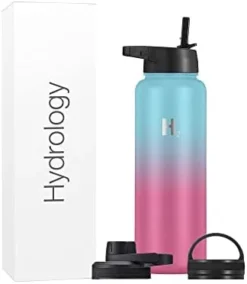Ydrology Sport Water Bottle 3 LIDS (Straw Lid & Spout Lid) | Double Wall Vacuum Insulated Stainless Steel Wide Mouth | Sports Hot & Cold Leak Proof Sweat Free Thermos (32 Oz, Black) -Kitchen Island Sale 31WMkxZA9nL. AC
