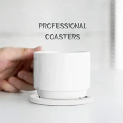 Absorbent Coasters Stone Coaster Set Of 8, Cork Base, With Holder, Wood Look, Farmhouse Country Life Outdoor For Housewarming Apartment Kitchen Room Bar Décor, Rustic Style (Black Holder) -Kitchen Island Sale 31WW4yzCsHL