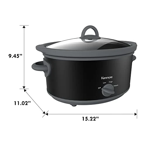 Enmore 5 Qt (4.7L) Slow Cooker, Black And Gray, Compact Countertop Cooking, Simple Dial Control, Easy To Use, Warm, Braise, Simmer, Sous Vide, Stew, Soup, Curry, Chili, Fondue, Yogurt 7 Enmore 5 Qt (4.7L) Slow Cooker, Black And Gray, Compact Countertop Cooking, Simple Dial Control, Easy To Use, Warm, Braise, Simmer, Sous Vide, Stew, Soup, Curry, Chili, Fondue, Yogurt - Image 7