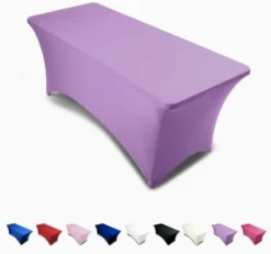 Black 6ft Tablecloth Rectangular Spandex Linen - Table Cloth Fitted Cover For 6 Foot Folding Table, Wedding Linens Banquet Cloths Rectangle Covers -Kitchen Island Sale 31WfJidC5TL. AC