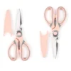 2Pcs Kitchen Shears, Heavy Duty Kitchen Scissors, Multi Purpose Stainless Steel Kitchen Utility Scissors With Cover, Dishwasher Safe Kitchen Shears (2Pcs, Pink)
