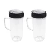Blender Cups Replacement 22 Oz Tall Cup Includes Flip Top To Go Lid Replacement Part Compatible With 250W Magic Bullet MB 1001 Blenders(2pack)