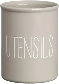 Ceramic Farmhouse Kitchen Utensil Holder For Countertop, Decorative Kitchen Utensil Holder, Large Kitchen Utensil Holder For Kitchen Counter, Utensil Crock Spatula Holder, 7" White -Kitchen Island Sale 31XCURQmn0L. AC