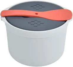 Microwave Rice Cooker 2L Food Grade PP Material Rice Spoon Lid Strainer Steaming Pot Rice Cooker Set (Orange) -Kitchen Island Sale 31XYATi26xL. AC
