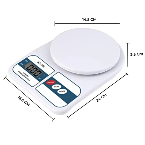BeatXP Kitchen Scale Multipurpose Portable Electronic Digital Weighing Scale | Weight Machine With Back Light LCD Display | White |10 Kg | 2 Year Warranty | 2 BeatXP Kitchen Scale Multipurpose Portable Electronic Digital Weighing Scale | Weight Machine With Back Light LCD Display | White |10 Kg | 2 Year Warranty | - Image 2