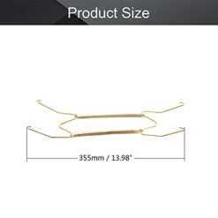 2Pcs Plate Hanger 13.98" W Type Stainless Steel Plate Hangers Invisible Wall Hooks For Walls Compatible Decorative Plates Hooks Dish Diaplay Holder Golden