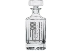 We The People Constitution American Flag USA Patriotic Whiskey Decanter Airtight Glass Stopper Custom Gift For Men Dad Veteran Father's Day