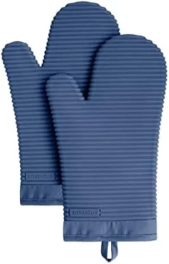 KitchenAid Ribbed Soft Silicone Oven Mitt Set, 7"x13", Milkshake 2 Count -Kitchen Island Sale 31ZW9y84GmL. AC