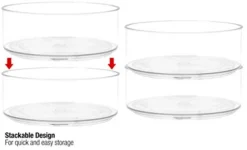 Clear Lazy Susan Organizer - Lazy Susan Turntable For Cabinet & Fridge - Round Plastic Rotating Organizer - 2 Refrigerator Lazy Susans Great Condiments & Spice Spinner & For Kitchen Pantry & Bathroom -Kitchen Island Sale 31Zhb0UdFgL