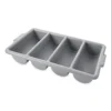 Rubbermaid Commercial Products 4-Compartment Plastic Cutlery Bin, 2pounds, Gray, Supplies For Restaurant Kitchen Use