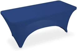 - 4' Fitted Stretch Tablecloth For 48" X 24" Rectangular Table - Wedding/Banquet/Trade Show - Spandex Cloth Fabric Cover - Black -Kitchen Island Sale 31bRZ92t0vL. AC