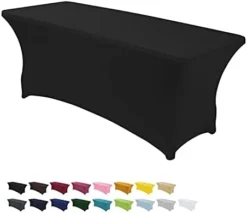 6Ft Table Cover Table Cloths For Parties Spandex Party Patio Fitted Table Covers For 6 Foot Tables Rectangle Tablecloths In Bulk For Wedding(Black) -Kitchen Island Sale 31bxN2ymGiL. AC