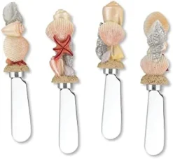 4-Piece Hand Painted Resin Handle With Stainless Steel Blade Cheese Spreader/Butter Spreader Knife, Assorted (Mahjong) -Kitchen Island Sale 31cbbyOuzGL. AC