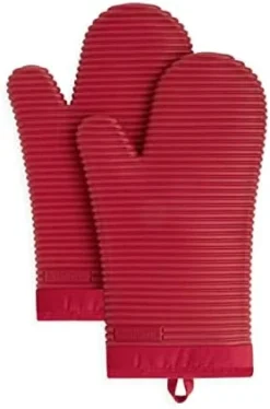 KitchenAid Ribbed Soft Silicone Oven Mitt Set, 7"x13", Milkshake 2 Count -Kitchen Island Sale 31ccteTi67L. AC