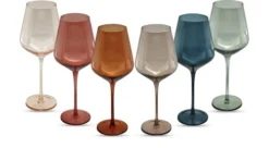 Colored Wine Glasses, 16.5oz (Set Of 6) Stemmed Multi-Color Glass - Great For All Wine Types And Occasions - Luxury, Durable, Hand-Blown