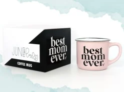 Mom Mug With Stylish Gift Box- Best Mom Ever Novelty Gifts For Mom Cute Coffee Mugs For Women - Pink Coffee Mug With Black Hand Lettering - 15 Oz Microwave And Dishwasher Safe. -Kitchen Island Sale 31d382mmXFL