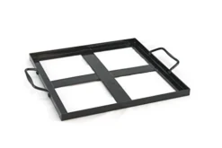 Charcoal Companion Porcelain Coated Salt Plate Holder, 10.2" X 10.2", Black