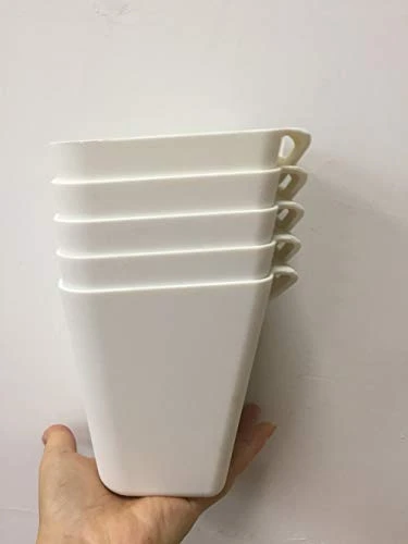 5pcs Hanging Cup Holder,Rolling Cart Accessories Utility Cart Accessories Hanging Bins,Hanging Flower Pots,Space Saver,Storage Bucket Desktop Container,Make Up Pencil Holder White 4 5pcs Hanging Cup Holder,Rolling Cart Accessories Utility Cart Accessories Hanging Bins,Hanging Flower Pots,Space Saver,Storage Bucket Desktop Container,Make Up Pencil Holder White - Image 4