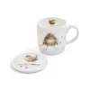 WNMB3943-XG Wrendale By Royal Worcester Mug And Coasters Flying The Nest Birds, Multi-Colour, 9.5 X 12 X 8 Cm