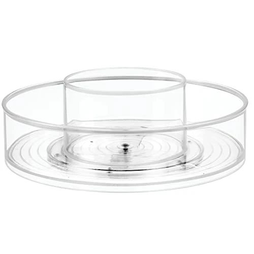 MDesign Plastic Lazy Susan Round Spinning Storage Tray; Rotating 360 Degree Carousel Organizer For Makeup, Cosmetic Organization; Holder For Nail Polish, Perfume, Health And Beauty Essentials - Clear 2 MDesign Plastic Lazy Susan Round Spinning Storage Tray; Rotating 360 Degree Carousel Organizer For Makeup, Cosmetic Organization; Holder For Nail Polish, Perfume, Health And Beauty Essentials - Clear - Image 2