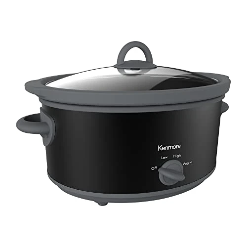 Enmore 5 Qt (4.7L) Slow Cooker, Black And Gray, Compact Countertop Cooking, Simple Dial Control, Easy To Use, Warm, Braise, Simmer, Sous Vide, Stew, Soup, Curry, Chili, Fondue, Yogurt 6 Enmore 5 Qt (4.7L) Slow Cooker, Black And Gray, Compact Countertop Cooking, Simple Dial Control, Easy To Use, Warm, Braise, Simmer, Sous Vide, Stew, Soup, Curry, Chili, Fondue, Yogurt - Image 6