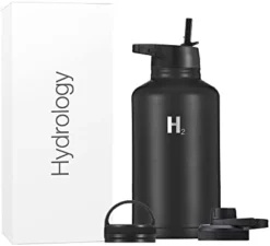 Ydrology Sport Water Bottle 3 LIDS (Straw Lid & Spout Lid) | Double Wall Vacuum Insulated Stainless Steel Wide Mouth | Sports Hot & Cold Leak Proof Sweat Free Thermos (32 Oz, Black) -Kitchen Island Sale 31fjFJJmYmL. AC