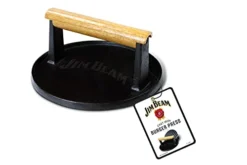 0158 Black Cast Iron Burger Press - 7'' Heavy Duty Burger Press With Solid Wood Handle -Kitchen Island Sale 31h3m2b9EZL