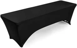- 4' Fitted Stretch Tablecloth For 48" X 24" Rectangular Table - Wedding/Banquet/Trade Show - Spandex Cloth Fabric Cover - Black -Kitchen Island Sale 31hf9rUwfBL. AC