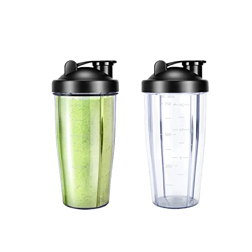 - 28 Oz Blender Cup Replacement With To-Go Lids, Cups For Protein Shakes, BPA Free Smoothie Cups (Pack Of 2) 3 - 28 Oz Blender Cup Replacement With To-Go Lids, Cups For Protein Shakes, BPA Free Smoothie Cups (Pack Of 2) - Image 3