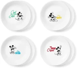 Vitrelle 8-Piece Salad Plate Set, Triple Layer Glass And Chip Resistant, Lightweight Round Plates And Bowls Set, Disney's Mickey Mouse - The True Original -Kitchen Island Sale 31iGoDao3HL. AC