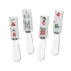 4-Piece Hand Painted Resin Handle With Stainless Steel Blade Cheese Spreader/Butter Spreader Knife, Assorted (Mahjong)