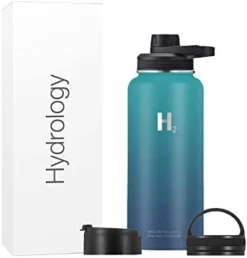 Ydrology Sport Water Bottle 3 LIDS (Straw Lid & Spout Lid) | Double Wall Vacuum Insulated Stainless Steel Wide Mouth | Sports Hot & Cold Leak Proof Sweat Free Thermos (32 Oz, Black) -Kitchen Island Sale 31iiI6hfaLL. AC